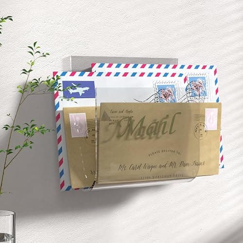 Cociat Acrylic Mail Holder for Wall Clear Hanging 6.6 X 2.2 Inch Mail Organizer Wall Mounted File Holder thumbnail 4