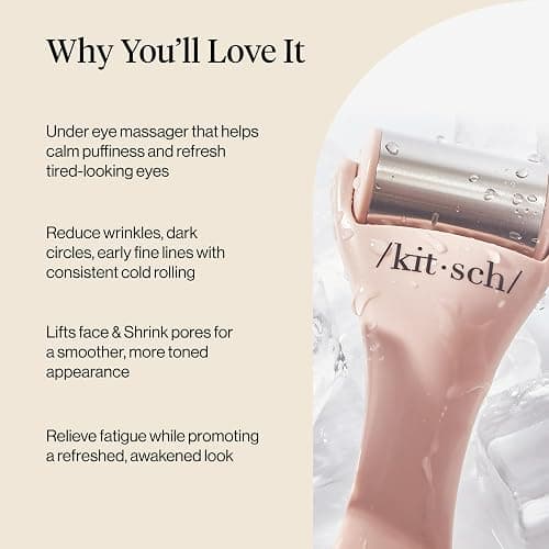 Kitsch Ice Roller for Face – Stainless Steel Ice Face Roller to Reduce Puffiness, Redness & Headaches – Cooling Facial Roller for Skin Care, Irritation Relief & Spa-Like Experience at Home-Pink thumbnail 6