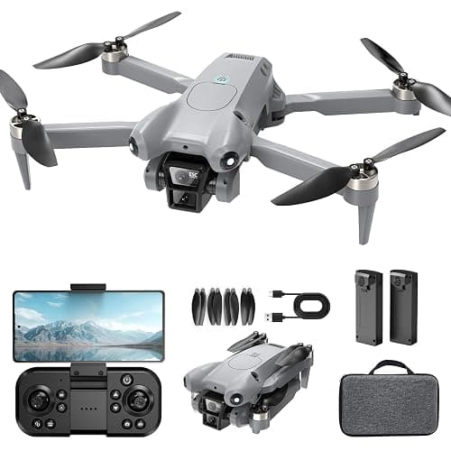 ASFSFQ PRO Drone with Camera for Adults 4K, Brushless Motors Drone for Kids Beginners, 40mins Flight Time with 2 Batteries, FPV Foldable RC Quadcopter, Toys Gifts for Teen Boys Girls, Beginner（Grey） - Image 1