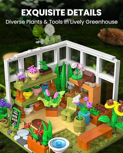 GEVINST Flower House Set for Adults Building Sets with Led Light, for Home Display Decoration, Greenhouse Model Kit, Xmas Gifts for Adults Teens Girls Friends Ages 8+ (779 Pieces) thumbnail 4