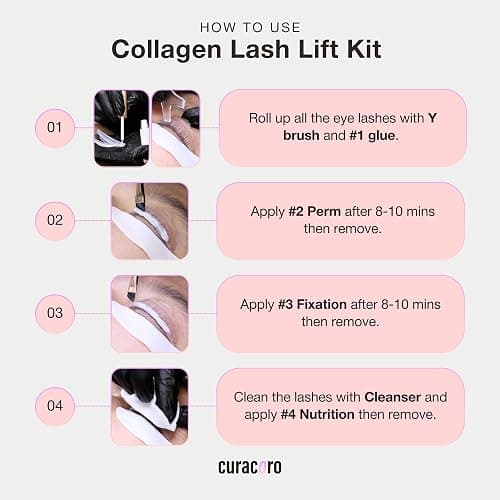 Curacoro Lash Lift Kit - Professional Eyelash Perm Kit, Semi-Permanent Lash Curling, Nourishing Collagen, Hygiene Safe & Easy to Clean, All-in-One for Professional Use thumbnail 4