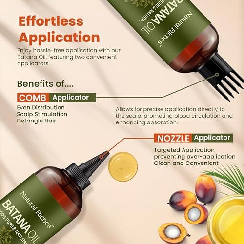 Natural Riches Unrefined Organic Batana Oil, 8 fl oz, 100% Pure & Natural, Cold pressed Honduras Miracle Oil for Hair Growth. thumbnail 7