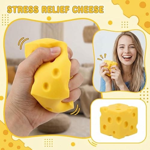 Jumbo Squishy Cheese Block, Giant Slow Rising Cheese Squishy Cube, Rebound Shapeable Squeeze Ball, Sensory Fidget Toys for Adults Stress Relief thumbnail 4