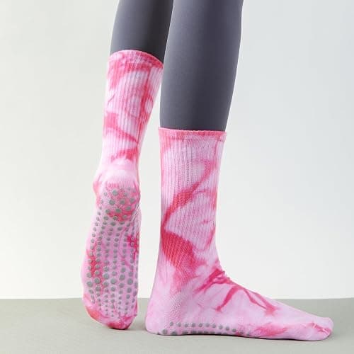 WANZHIHUI Grip Socks Pilates for Women- Cute Pilates Socks- Tie Dye Non Slip Grippy Sock Woman for Yoga Barre Dance thumbnail 3