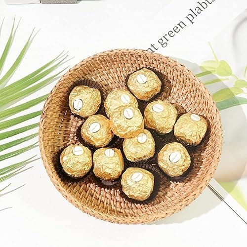 Small Round Keys Basket for Entryway Woven Baskets for Organizing Tabletop Decorative Wicker Organizer Basket for Keys Wallet Cell Phone for Fruit Candy Cracker thumbnail 4
