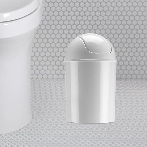 Umbra Mini Waste Can 1-1/2 Gallon with Swing Lid, White, 1 - White thumbnail 5