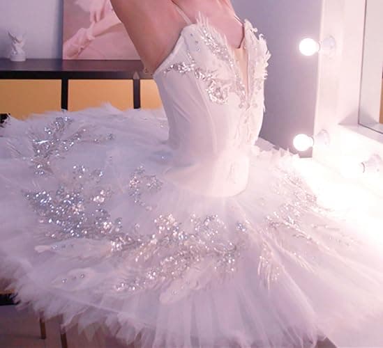 MTPLOP Swan Lake Performance Costume Ballet Dress White Sarong Competition Tutu Kids Adult Ballet Puffy Skirt thumbnail 3