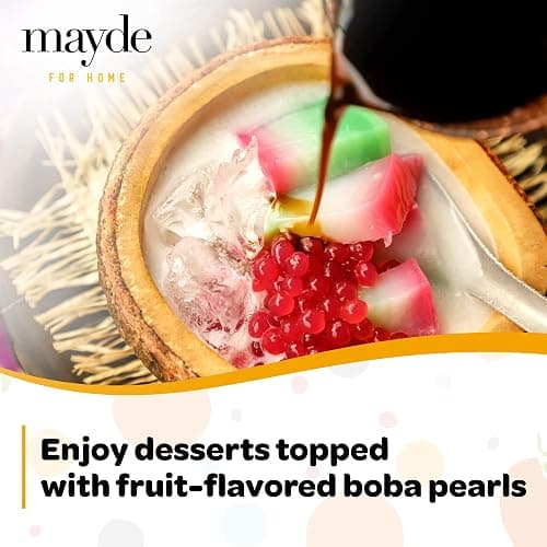 Mayde 3-Flavor Popping Boba Pearls Berry Blend Party Kit- Strawberry, Blueberry, & Pomegranate (3-Pack, 490 Grams) thumbnail 4