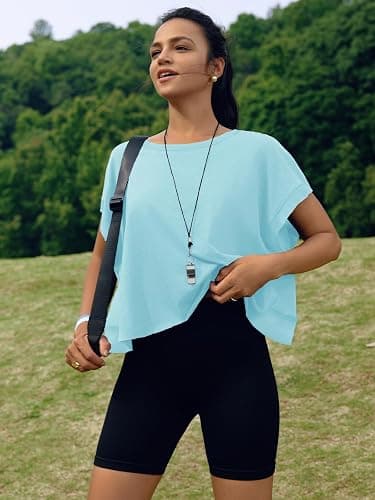 SENSERISE Womens Open Back Workout Tops Backless Short Sleeve Athletic Shirt Running Crop Top Gym Yoga Tee thumbnail 3