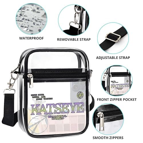 Clear Bag Stadium Approved for Beautiful Chaos Tour, Crossbody Bag For KATSEY Concert Outfit, Gifts For Music Festivals, Merch thumbnail 3