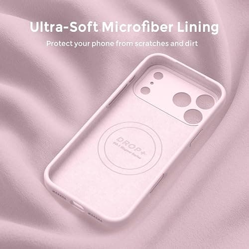 Ktele Magnetic for iPhone 17 Pro Max Case [Compatible with Magsafe] [Premium Silicone Satin-Smooth Touch] Slim Shockproof Anti-Scratch Microfiber Lining Case, 6.9 inch, Chalk Pink thumbnail 8