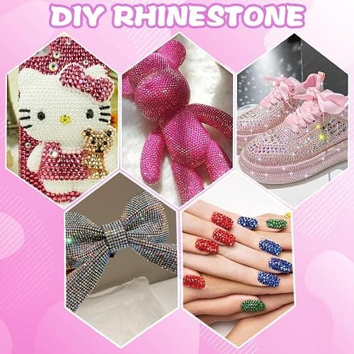 JOLCEEY 30000pcs Nail Art Rhinestones, 24 Colors 3mm Flat Back Nail Gems Crystals Nail Rhinestones Bedazzling Kit with Pick Up Tweezers and Pen for DIY Crafts Clothes Shoes thumbnail 5