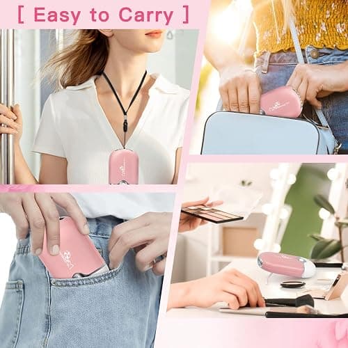 mlogiroa Lash Fan Mini Portable Eyelash Fan Handheld for Eyelash Extension Rechargeable USB C Air Cooling Blower with Built in Sponge Lash Extension Application(Pink) thumbnail 7