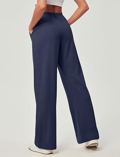 Ewedoos Wide Leg Pants Woman Stretchy Work Dress Pants Women Pull on Business Casual Slacks Trousers Fall Outfits 26"/28" thumbnail 2