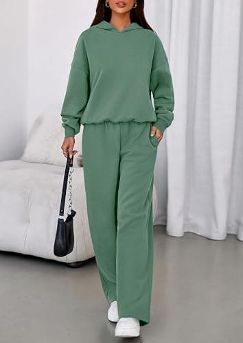 PRETTYGARDEN Womens Sweatsuits 2 Piece Set 2026 Casual Winter Long Sleeve Hoodie Loose Wide Leg Sweatpants Fall Tracksuit thumbnail 6