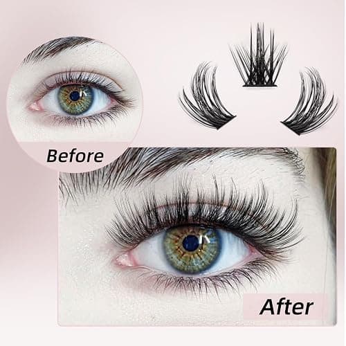 Higu clace Lash Clusters Kit,144pcs D Curl Wispy Lash Clusters,8-16mm Lash Extension Kit,with Lash Bond and Seal, Eyelash Tweezers(R-08) thumbnail 3