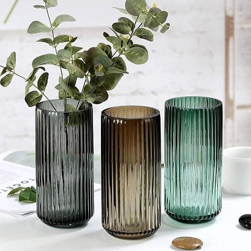 Vase en verre Hey_you, vase de fleurs nordique minimaliste cristallin décoratif, colonne, arrangement floral, ornements pour décoration de maison, bureau, cadeau pour mariage, pendaison de crémaillère thumbnail 7