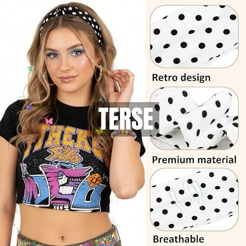 TERSE Polka Dot Headbands for Women Trendy Women Hair Accessories: Cute Head Bands for Women's Hair Fashion Hairbands 6PCS thumbnail 3