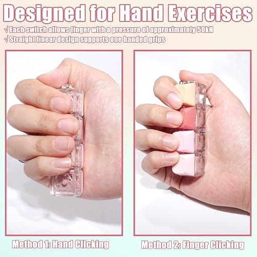 NiXianLinGo Quiet & Loud Keyboard Fidget Toys for Adults to Relief Stress Anxiety, 2 PCS Pink Green Cute Fidget Keychain Decoration, Silent Keyboard Clicker Fidget Toys for Office Work Library thumbnail 5