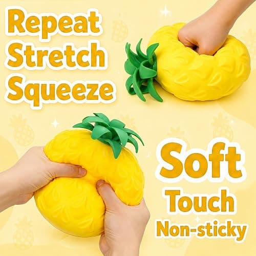Jumbo Pineapple Squishy Toys, Gaint Big Realistic Pineapple Stress Balls | Squeeze Sensory Fidget Toys for Stress & Anxiety Relief, Non-Sticky & No Odor, Birthday Gifts Party Favor for Adults thumbnail 3