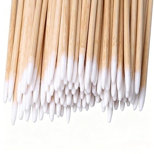 RIKWOG 400pcs Pointed Cotton Swabs, 7cm/2.75in Precision Microblading Cotton Swab Cotton Sticks Applicator for Eyebrow Tattoo Beauty Make-up Nail Clean, Wood Handle Pointed Tip Head thumbnail 2