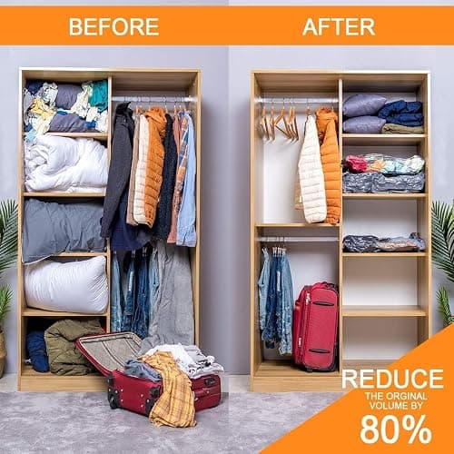 28 Pack Vacuum Storage Bags with Electric Pump, Plastic Packaging Bags,Space Saver Bag for Clothes, Mattress, Blanket, Duvets, Pillows, Comforters, Travel thumbnail 8