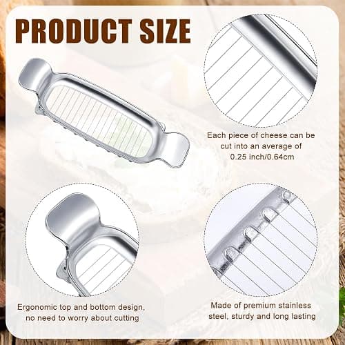 Stainless Steel Cheese Cutter and Butter Slicer - Multifunctional Kitchen Food Tool for Block Cheeses and Butter thumbnail 4