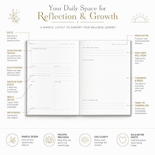 And Per Se Wellness Journal, Undated Daily Wellness Planner to Practice Positive Thinking, Mindfulness & Reflection, 91 Days Self-Care Journal For Women & Men (Pale Pink) [hardcover] thumbnail 4