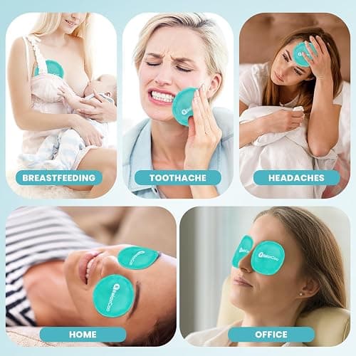 RelaxCoo Ice Face Eye Mask for Dark Circles and Puffiness Cold Warm Compress, Gel Cold Cooling Face Mask Package for Women and Men, Migraines, Headache, Stress and Relaxation thumbnail 4