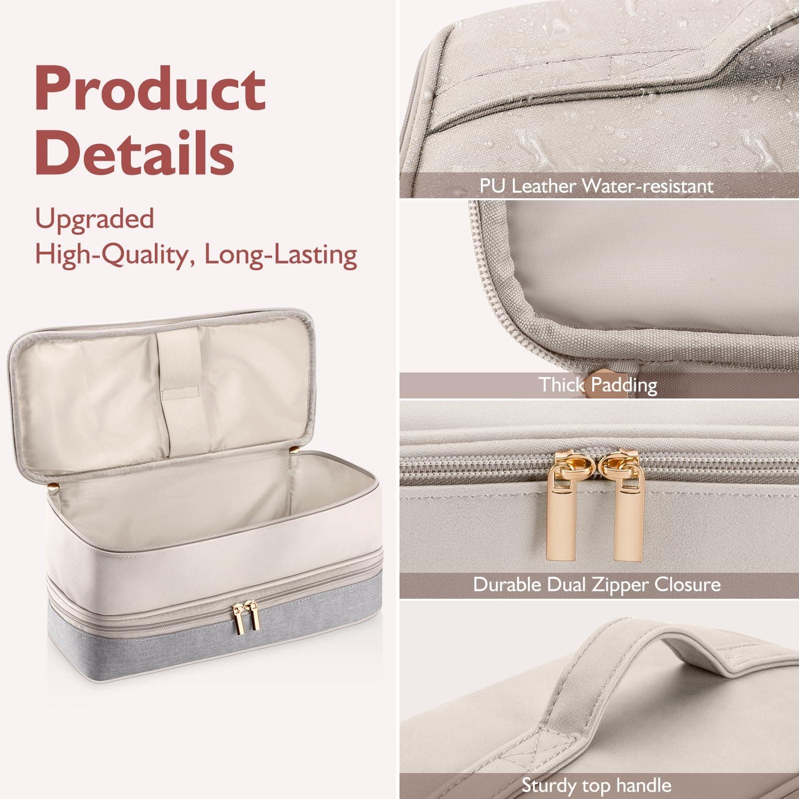Travel Carrying Case for Hair Dryer Shark Flexstyle Dyson Airwrap Brush Double-Layer Hair Accessories Tools Storage Bag for Revlon Hairdryer Styler Organizer thumbnail 3