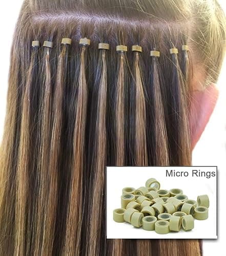GOTDYA 2500pcs 5mm Hair Extentions Beads, Silicone Lined Micro Rings Links, I Tip Weft Sew in and Hair Tinsel Beads for Hair Extensions,Multi-colored thumbnail 5