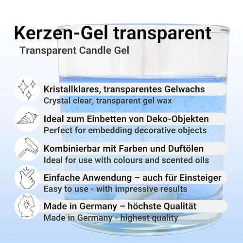 DistrEbution Kerzen-Gel transparent 800g Kerzengel Gelwachs zum Kerzen gießen thumbnail 2