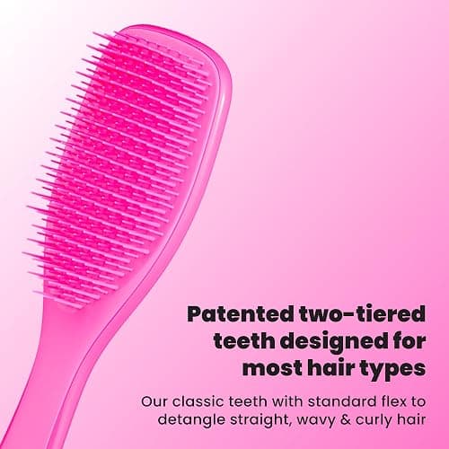 Tangle Teezer Ultimate Detangler Brush for Wet & Dry Hair, Eliminates Knots & Reduces Breakage for Straight to Wavy Hair Types, Runway Pink thumbnail 2