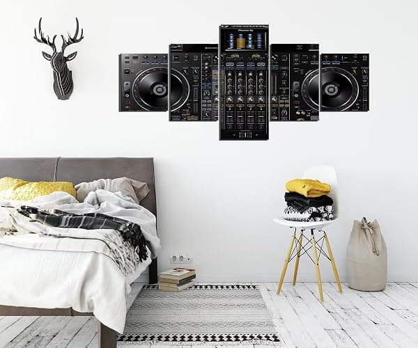 Wall HDQ Music Canvas Wall Art 5 Piece Audio Pictures DJ Wall Decor Musical Equipment Print Painting for Music Room Recording Studio Living Room Bedroom Decor Gifts for Musician (60" Wx32 H) - 60''W x 32''H - 530 thumbnail 2