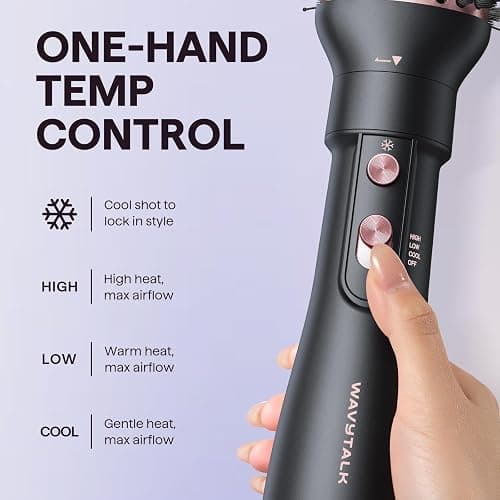 Wavytalk Hair Dryer Brush Set, Air Sculpt 4-in-1 Hot Air Brush Set | Blowout Brush Styler for Salon Blowouts, Volumizing, and Straightening, Sleek Frizz-Free for Every Hair Type, Black thumbnail 5