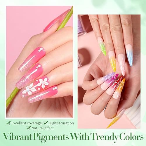 Born Pretty Acrylic Powder Set 36 Colors Spring Summer Acrylic Nail Powder Nude Pink Red Green Blue Purple Yellow Professional Polymer 3D Nail Art Kit for French Extension Carving Christmas Gift Set thumbnail 6