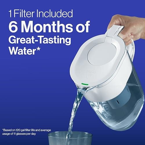 Brita Everyday Elite Water Filter Pitcher, Removes 99% of Lead, Includes 1 Filter, 10-Cup Capacity, Blue thumbnail 8