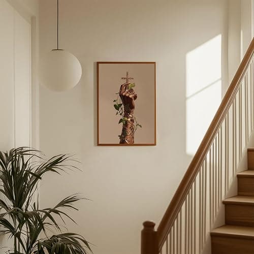Black Woman Canvas Wall Art African American Wall Decor 16x24inch Unframed | Black Woman Christian Canvas Poster, Afro American Prints Artwork, Afro Religious Botanical Hand Posters For Living Room Dorm thumbnail 4