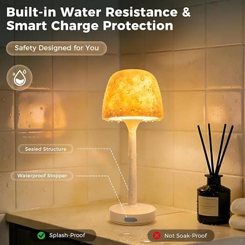 Waterproof Shower Lamp Rechargeable LED Ocean Projector Outdoor Table Lamps | 16 Color Ocean Wave Projection, Remote & Touch Control, USB-C Rechargeable, Bathroom Bedroom Spa Outdoor Table Lamps thumbnail 4