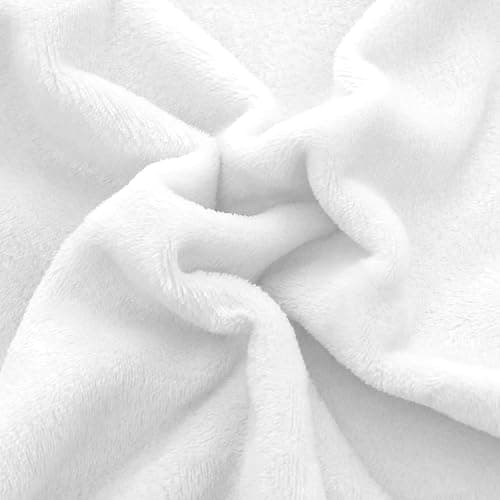 Elegant Comfort Luxuriously Soft 4-Piece Velvet Plush Flannel Sheet Set - Premium Quality - Cozy Warm, Anti-Static, Non Pilling Fuzzy Velvet Flannel Fleece Deep Pocket Sheet Set - Twin XL, White thumbnail 8