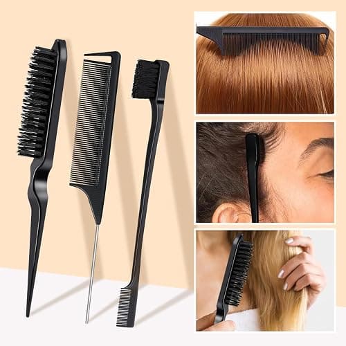 PasaRose Hair Wax Stick, Slick Back Styling Set for Puffs and Wigs - 4 Combs: Edge Brush, Rat Tail for Separation, Loose Hair Brush, Non-Greasy Finish for Styling thumbnail 7