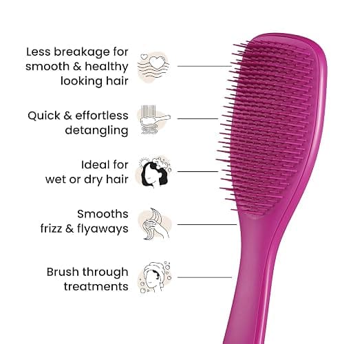 Tangle Teezer Ultimate Detangler Brush for Wet & Dry Hair, Eliminates Knots & Reduces Breakage for All Hair Types, Electric Raspberry thumbnail 4