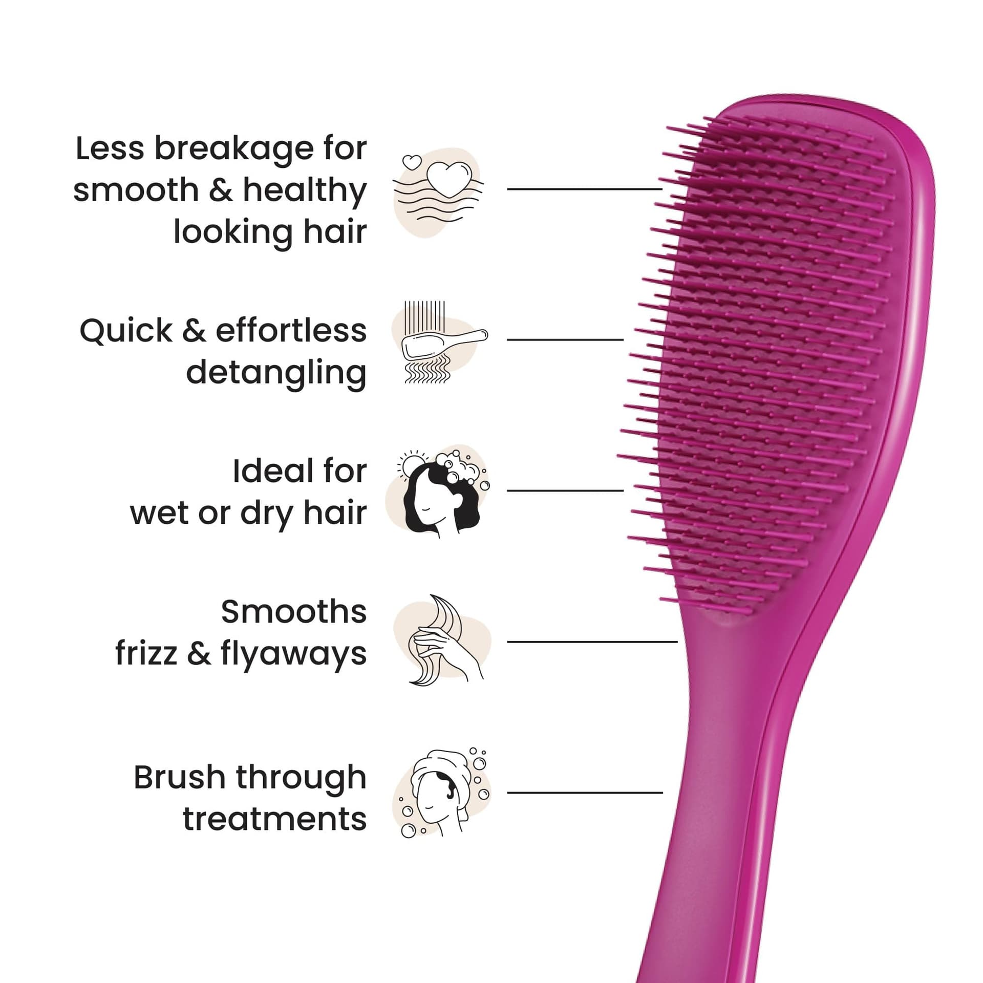 Tangle Teezer - Escova de cabelo desembaraçadora The Ultimate Detangler para todos os tipos de cabelo. Cor: Rosa thumbnail 4