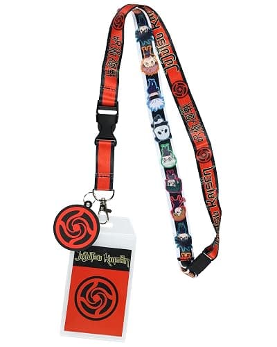 Jujutsu Kaisen Manga Lanyard Chibi Gojo Itadori Breakaway ID Badge Holder with Rubber Charm Anime Merch - Image 1