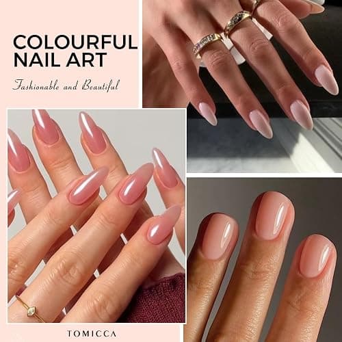 TOMICCA UV Nagellack Set, 6 Farben Transparent Rosa Nude Gel Nagellack, Natur Gellack Soak-Off UV LED Manicure Gel Lacquer Varnish für Nagelstudio DIY Home, 8ml thumbnail 5