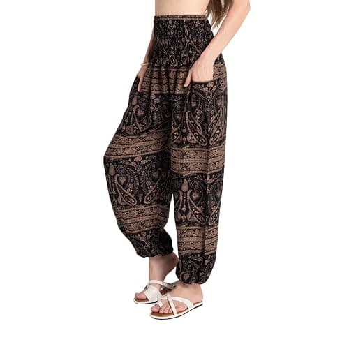 Tranquil Threads High-Waisted Boho Harem Yoga Pants for Women - Image 1