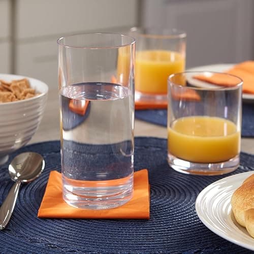 US Acrylic Classic Clear Plastic Reusable Drinking Glasses (Set of 8) 12oz Rocks & 16oz Water Cups | BPA-Free Tumblers, Made in USA | Top-Rack Dishwasher Safe thumbnail 7
