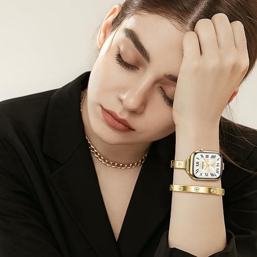 Missair Slim Bands Compatible with Apple Watch 38mm 40mm 41mm 42mm 44mm 45mm 46mm 49mm for Women, Thin Bracelet Dressy Designer Stainless Steel Metal Strap for iWatch Series 11 10 9 8 7 6 5 4 SE Ultra thumbnail 5