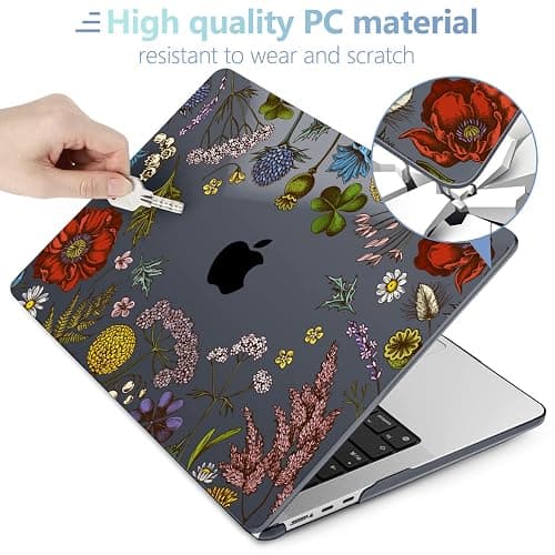 MEEgoodo Case for MacBook Air M4/M3/M2 13.6 inch 2025 2024 2022, Fit Model A3240 A3113 A2681, Compatible with MacBook Air 13 inch, Laptop Hard Shell Case with Keyboard Cover, Clover thumbnail 4