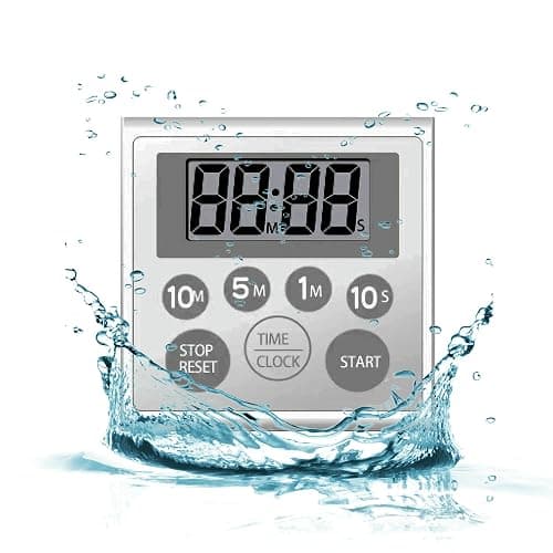 NUOSWEK Digital Timer Waterproof Shower Timer Shower Clock Bathroom Kitchen Timer with Strong Magnet and Large LCD Display (Waterproof 7 Key) - Image 1